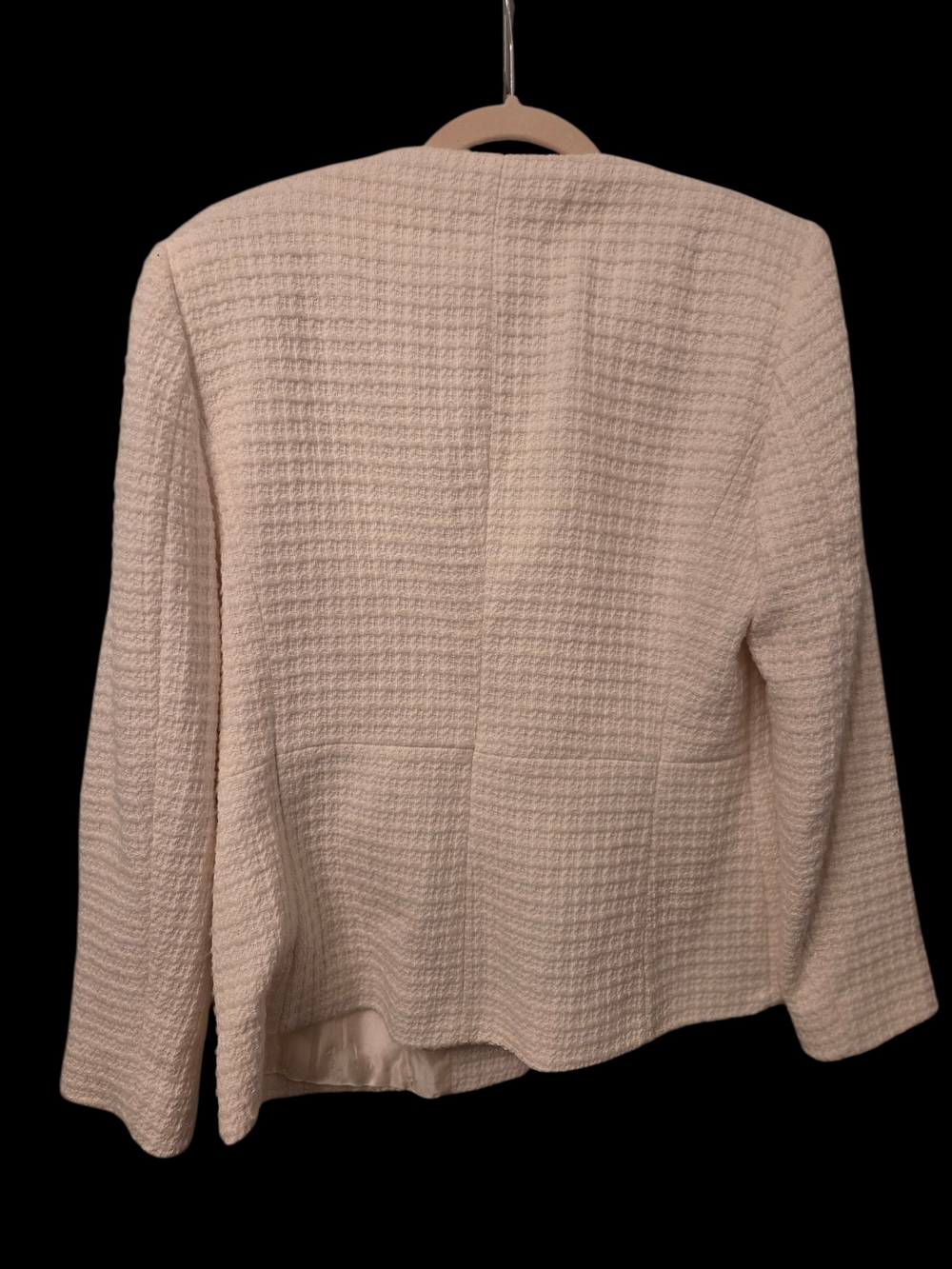 NWT Zara Cream Double-Breasted Textured Blazer with Gold Hardware XL - Picture 2 of 3